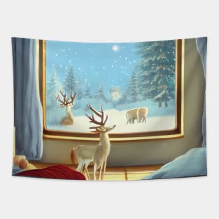 Christmas Season and Christmas Trees Cozy Warm Wishes Eve Celebration Tapestry