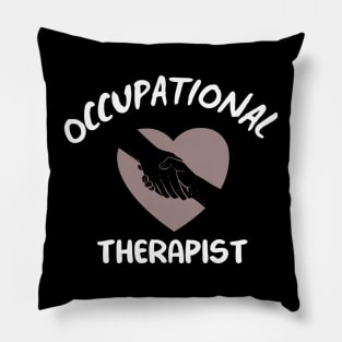 Title Occupational Therapist Heart Logo T-Shirt, Black Unisex Tee for Health Professionals, Gift for OT Pillow