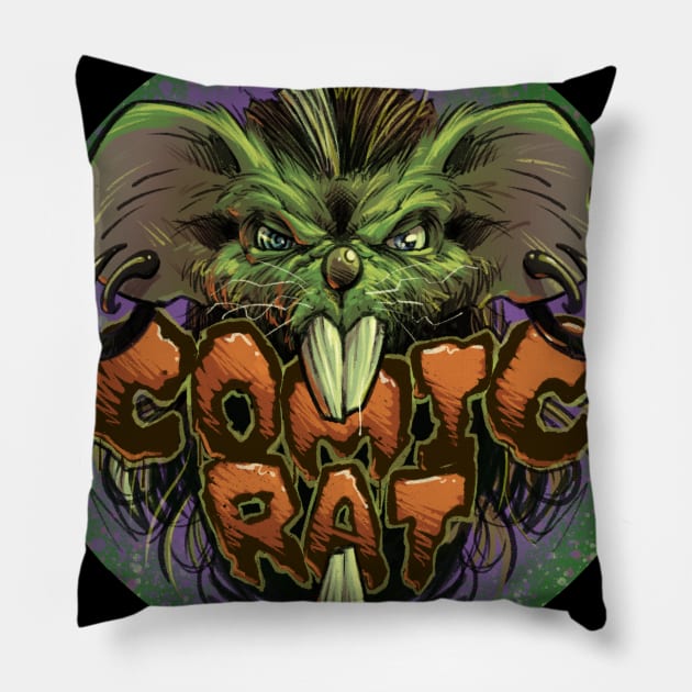 Comic Rat Pillow by Millageart