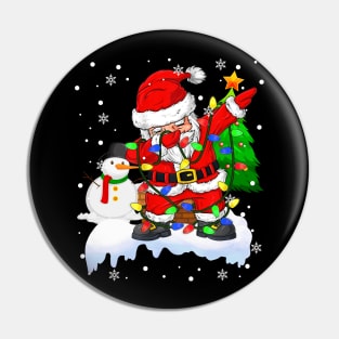 Ugly Sweater Christmas Lights Dabbing Santa Snowman Xmas Pin