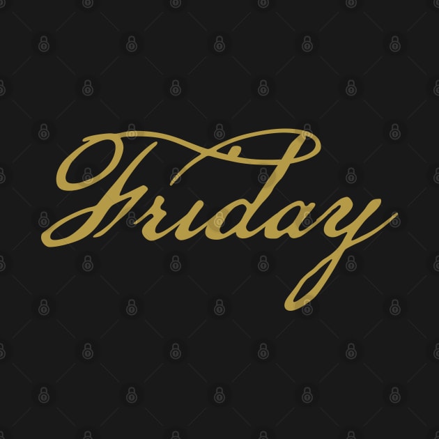 Friday Gold Script Typography by ellenhenryart