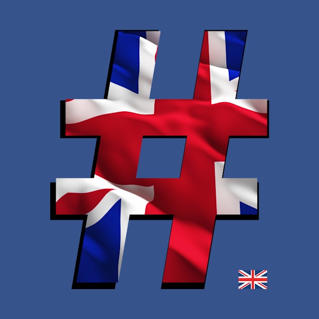 Hashtag Flag - UK Flag with flag icon. by Andy, Cremated Egg