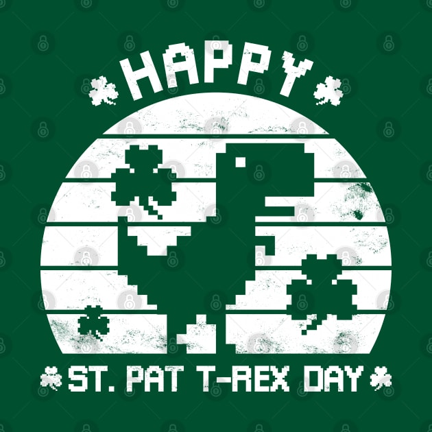 Happy St Patrex Day - St. Patrick's Day Dino (White Distressed) by yoveon