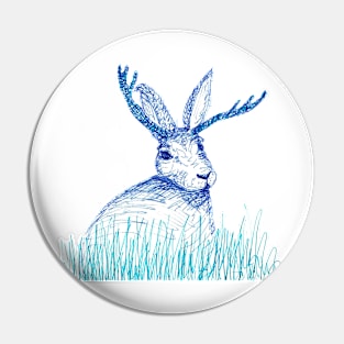 Jackalope with wonky antlers Pin