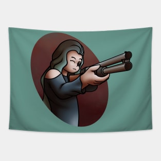 Livia with a Shotgun Tapestry