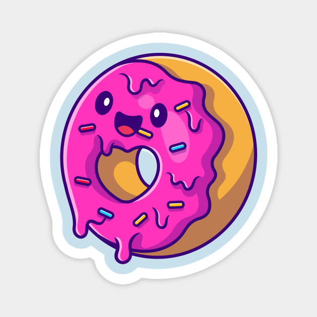 Cute Doughnut Flying Cartoon Magnet by Catalyst Labs