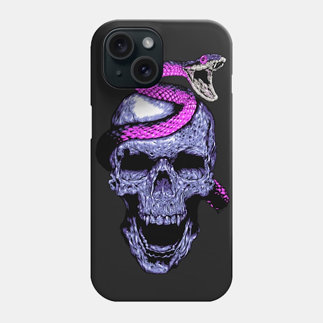 Skull and snake Phone Case by JORDYGRAPH