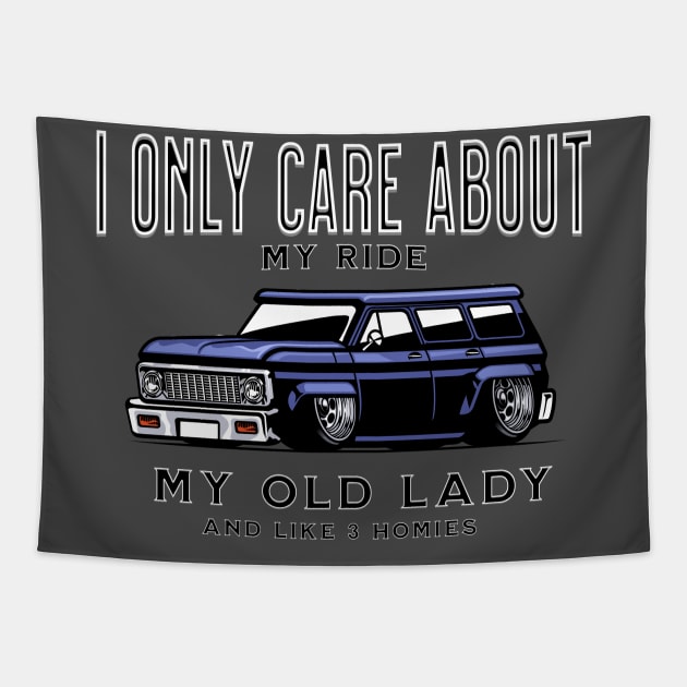 All I care about is my ride Tapestry by Spearhead Ink