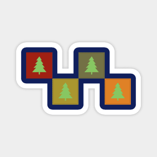 Warm Christmas Tree Pattern Magnet