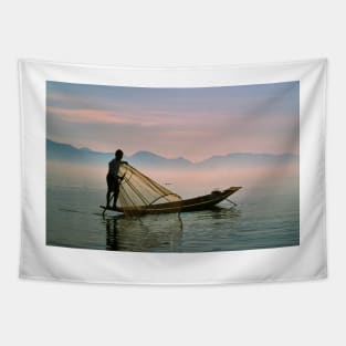 Lake Inle Leg Rower Tapestry