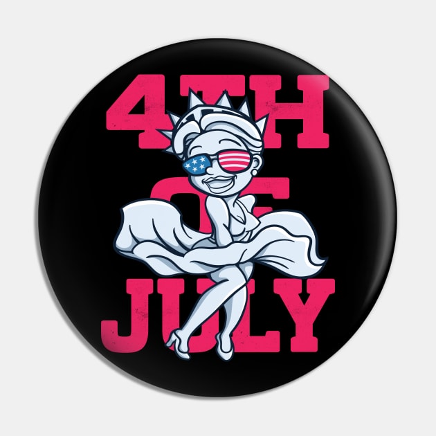 4th of July Statue of Liberty with shades Pin by Pixeldsigns