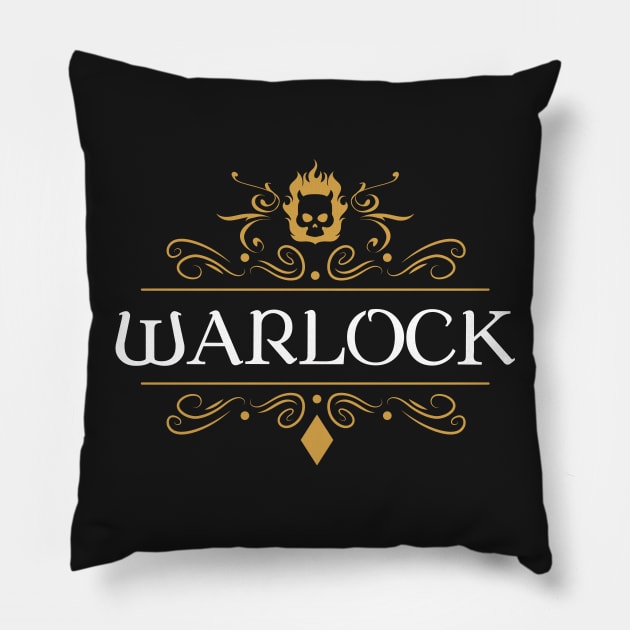 Warlock Dungeons Crawler and Dragons Slayer Pillow by pixeptional