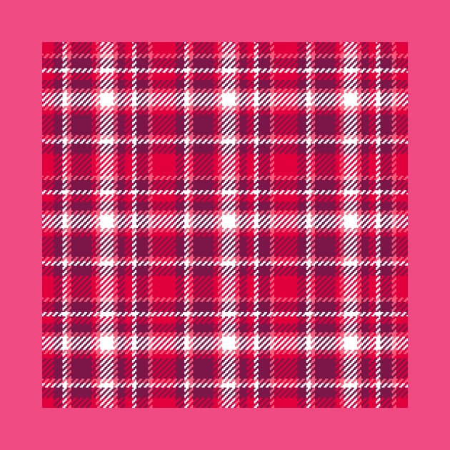 Retro Tartan Plaid red burgundy by Dana Du