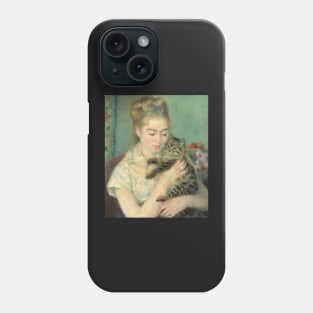 Woman with a Cat by Auguste Renoir Phone Case