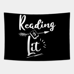 Reading is Lit Funny Premium Shirt for Men, Women, Kids Tapestry