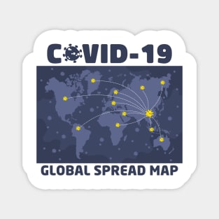 Global Spread Map of Covid-19 Magnet