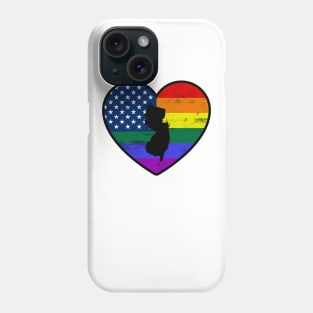 New Jersey United States Gay Pride Flag Heart Phone Case