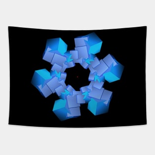 Teal blue cube circle aka blockchain Tapestry