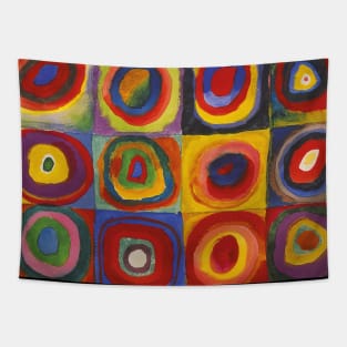 Kandinsky Squares With Concentric Circles Tapestry