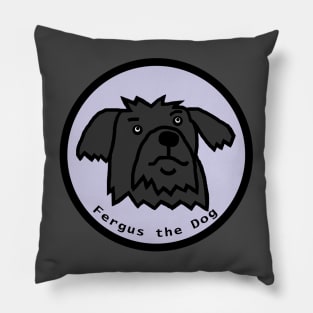 Portrait of Fergus the Dog in a Circle Pillow