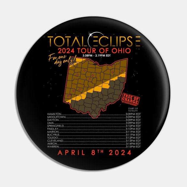 Total Solar Eclipse 2024 Tour of Ohio Pin by NerdShizzle