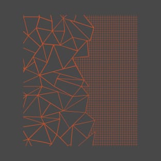 Abstract Outline Grid New Rust T-Shirt