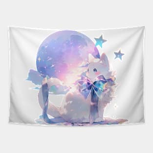 Full Moon Kitty Tapestry