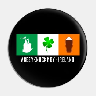 Abbeyknockmoy Ireland, Gaelic - Irish Flag Pin