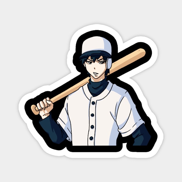 Baseball Anime BoyJapanese Husbando Aesthetic Magnet by Alex21