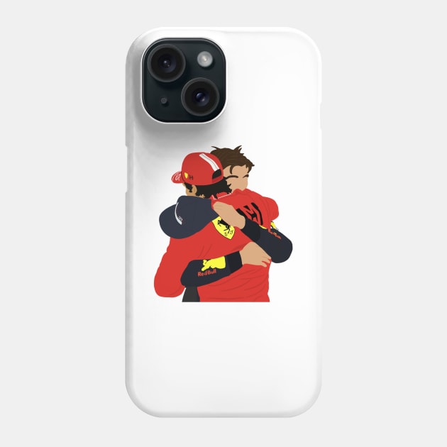 Max Verstappen and Carlos Sainz hugging after Max wins the 2021 World Championship Phone Case by royaldutchness