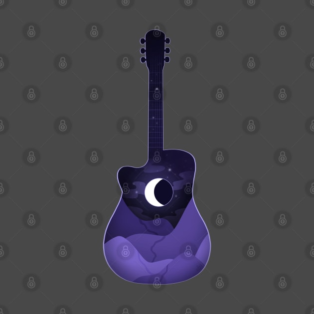 Moon Guitar by heysoleilart