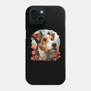 Cottagecore Cute Wire Fox Terrier Floral Dog Lovers Phone Case