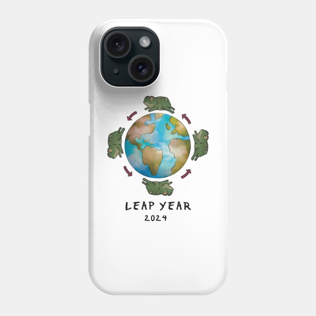 Leap Year 2024 Frog Tee Phone Case by Underdog Artstudio