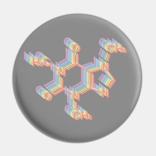 Caffeine Molecule Aesthetic Pastels Gift Pin