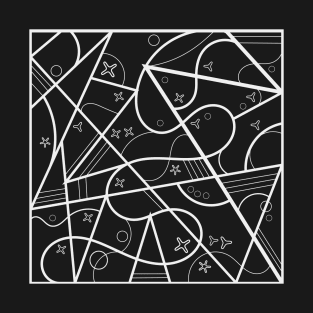 Copy of Stained Glass Abstract Gothic 1 (Monochrome) T-Shirt