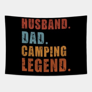 Husband Dad Camping Legend Vintage Funny Camper Father's Day Tapestry