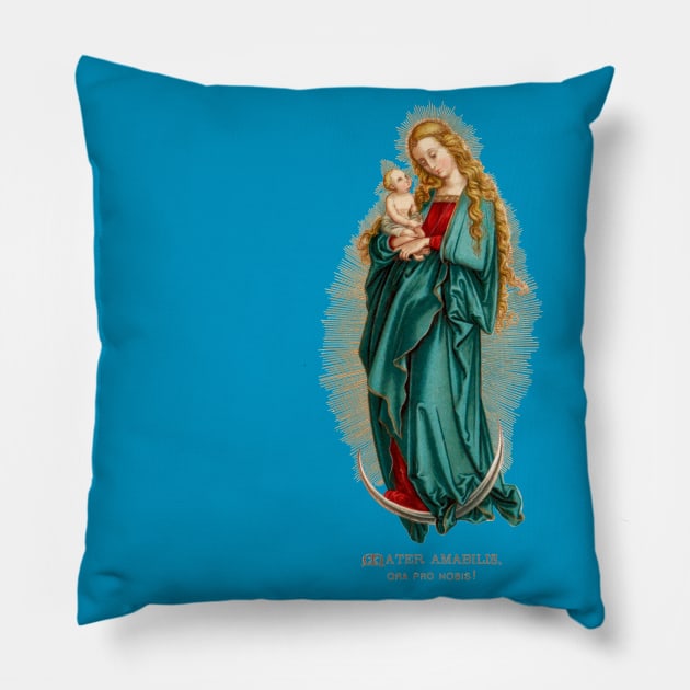 Blessed Virgin Mary: Mother Most Lovable! Pillow by Catholicamtees