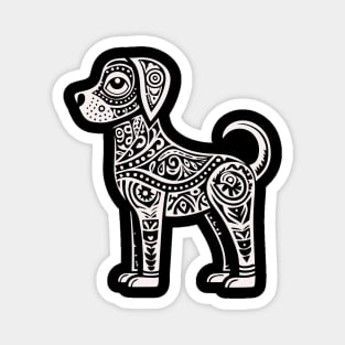 Lino Cut Dog Magnet