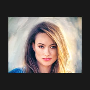 Olivia Wilde - Pastel on Canvas Portrait Painting T-Shirt