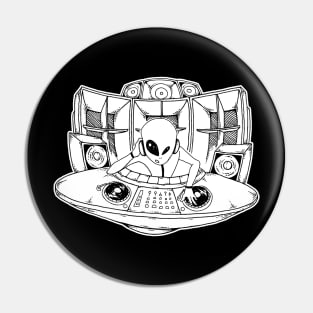 Rave Alien Vinyl DJ Mixing Producer Pin