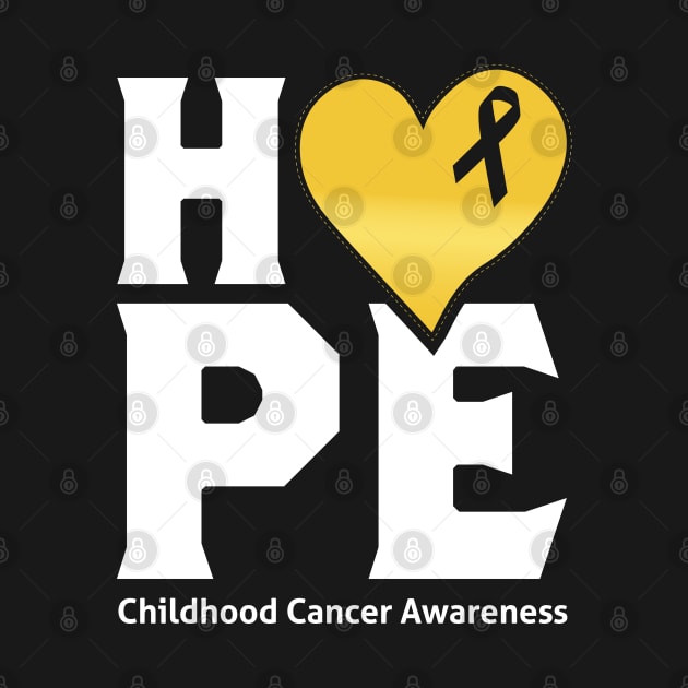 Hope For A Cure Childhood Cancer Awareness Support Childhood Cancer Warrior Gifts by T-shirt US