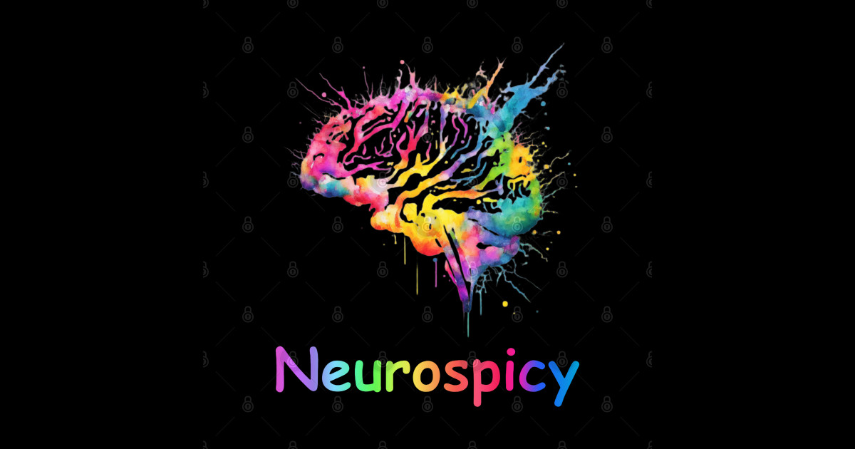 Neurospicy colorful brain - Neurospicy - Sticker | TeePublic