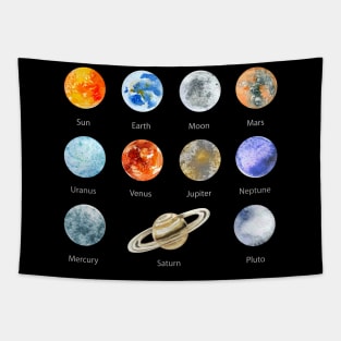 'Planets of the Solar System' Beautiful Space Galaxy Gift Tapestry