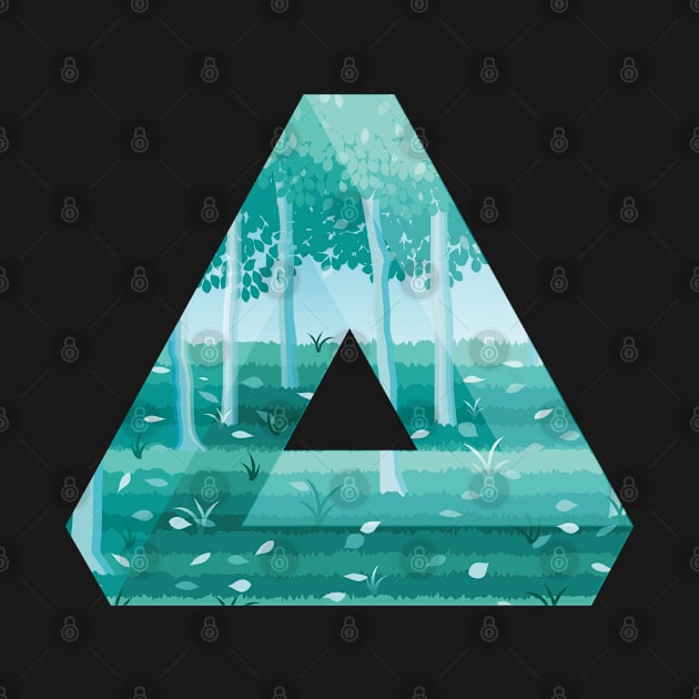 Artistic Geometric Triangle With A Calm Forest Scene by DoomDesigns