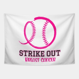 Strike Out Breast Cancer Awareness Baseball Shirts Women Men Tapestry