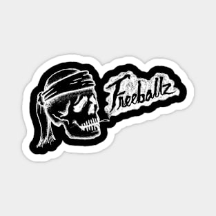 Freeballz Stoned Skull White Magnet