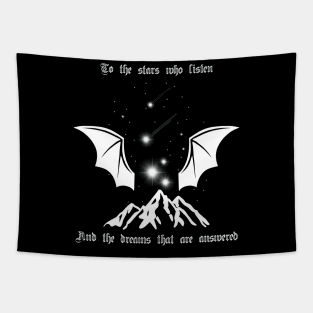 To the stars who listen and the dreams that are answered ACOTAR Velaris Bat Boys Wings Night Court Tapestry