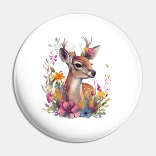 Deer Floral Pin