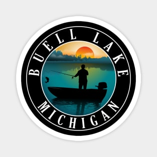 Buell Lake Fishing Michigan Sunset Magnet