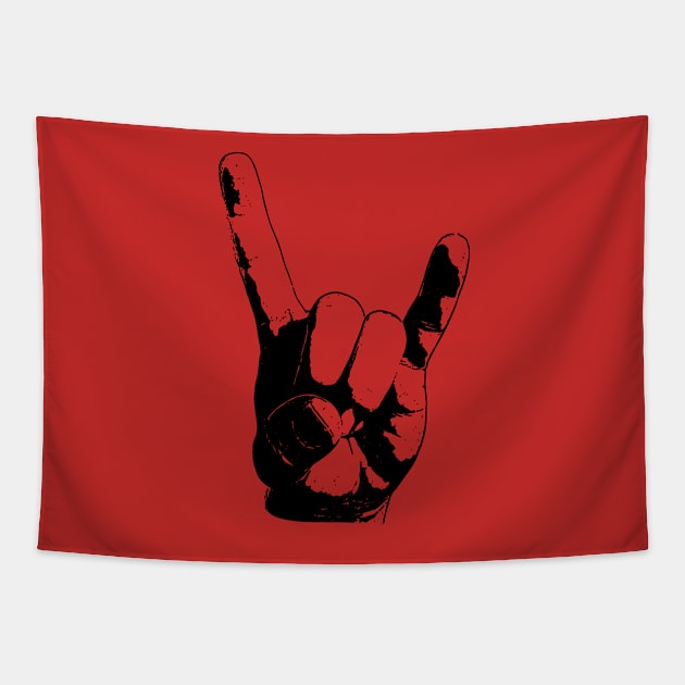 Rock and Roll in Black Ink Tapestry by boutiquedhorreur